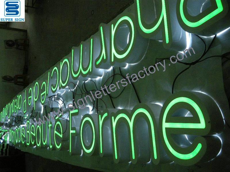 frontlit and backlit LED sign letters